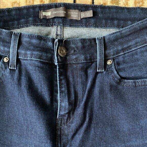 COPY- Levi's Jeans Demi Curve Classic Fit Straight Leg Blue Denim Size 12/31 - Picture 4 of 5